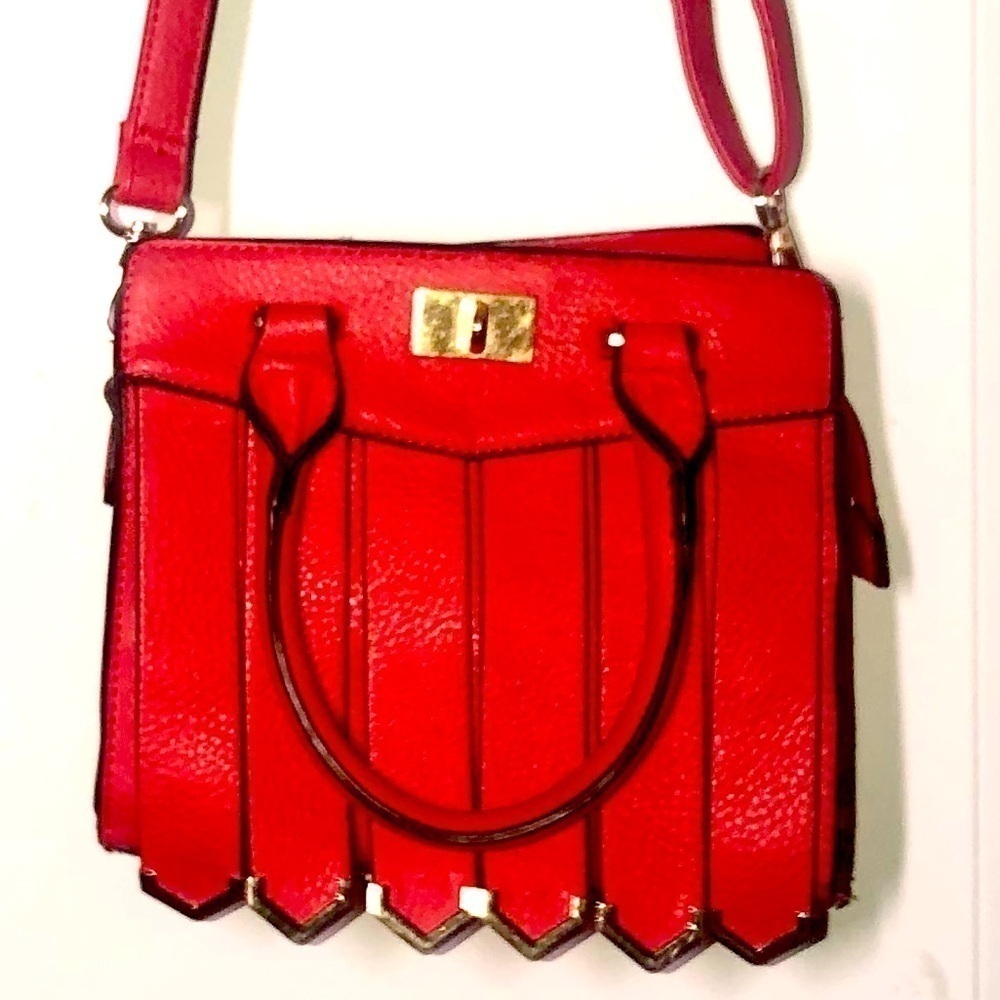 Cherry Red Fringe Purse